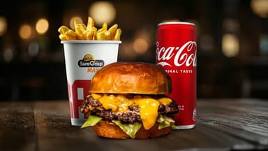 BIG double+ pomfrit + Coca cola 0.33l