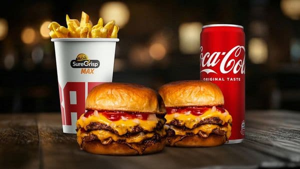 XL 2 x Original Cheese Double + 1 x pomfrit + 1 x Coca Cola 0,33l
